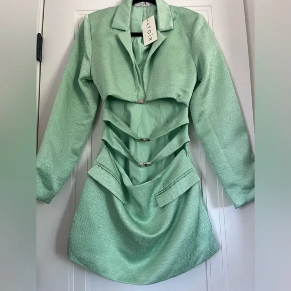 NWT $262 Revolve Atoir The Emily Collared Blazer Dress in Malachite Green - S - Picture 3 of 7
